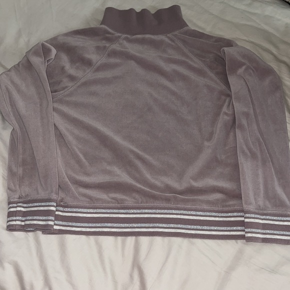 Victoria’s Secret 3/4 zip pullover. Mauve with white and silver metallic trim. - Picture 4 of 4